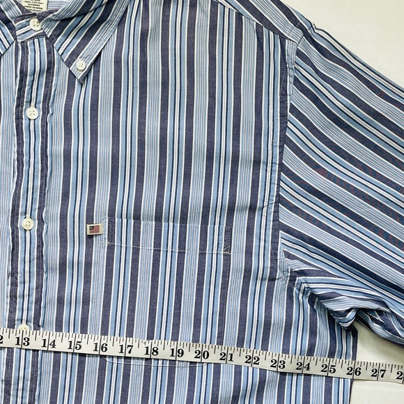 RALPH LAUREN Mens XL Shirt Blue Striped Relaxed X Large Long Sleeve Button Up - Picture 7 of 8